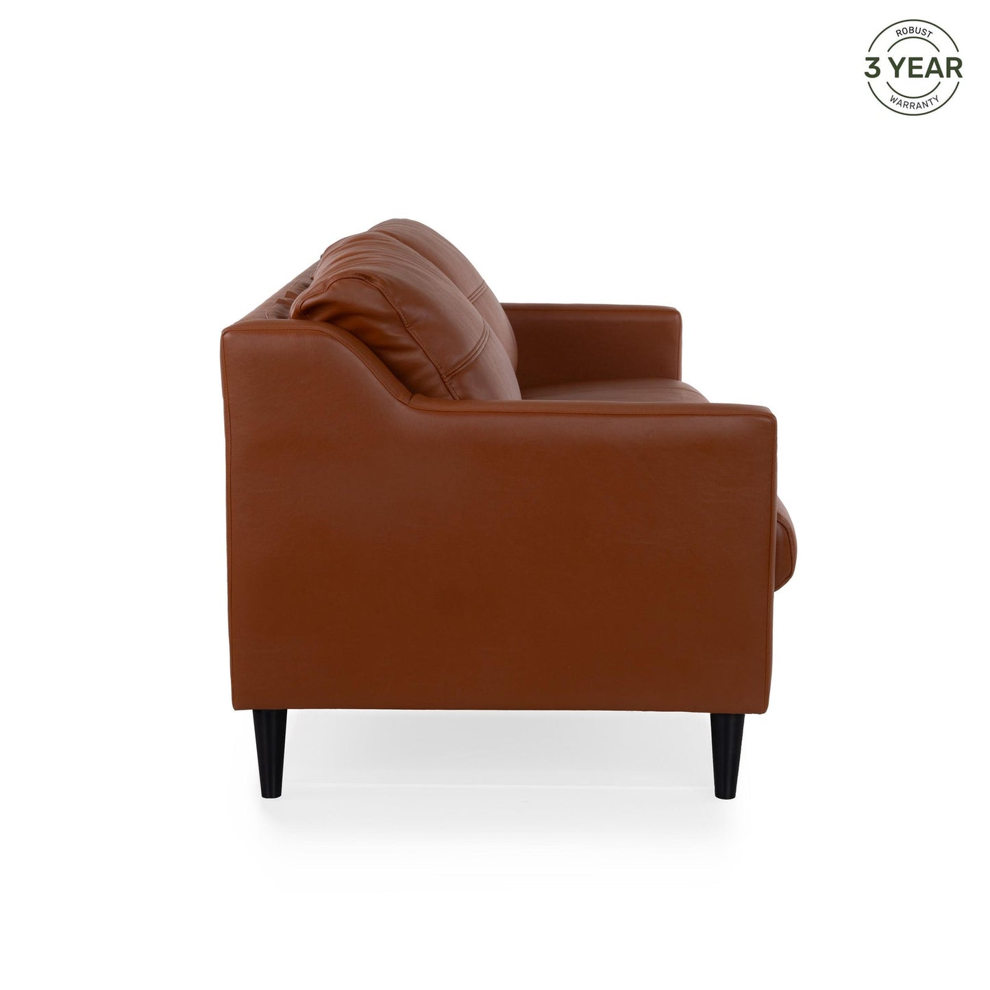 Leatherette 1 Seater Sofa in Tan Brown