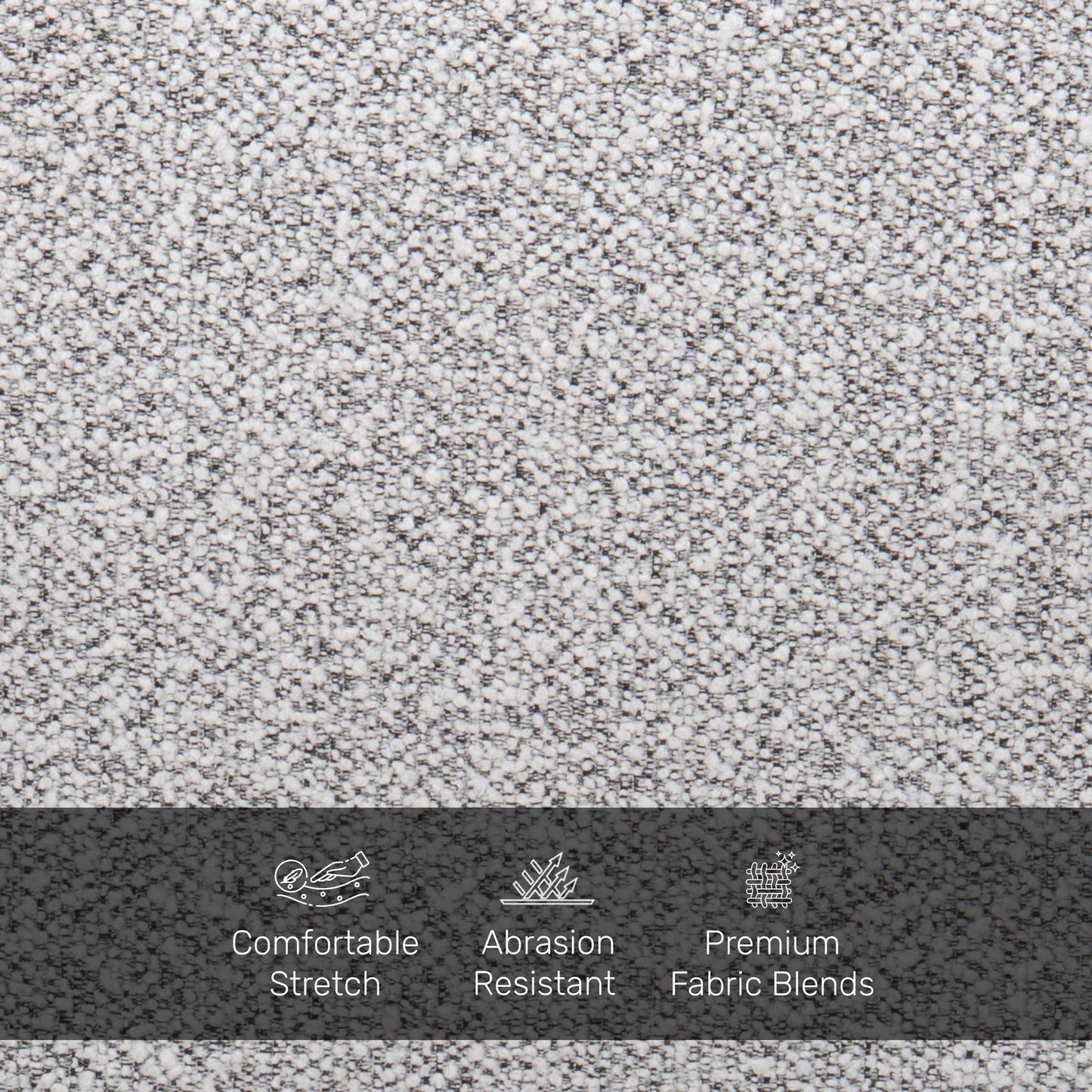 Boucle 2 Seater Curved Sofa in Moonlight Grey