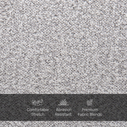 Boucle 2 Seater Curved Sofa in Moonlight Grey