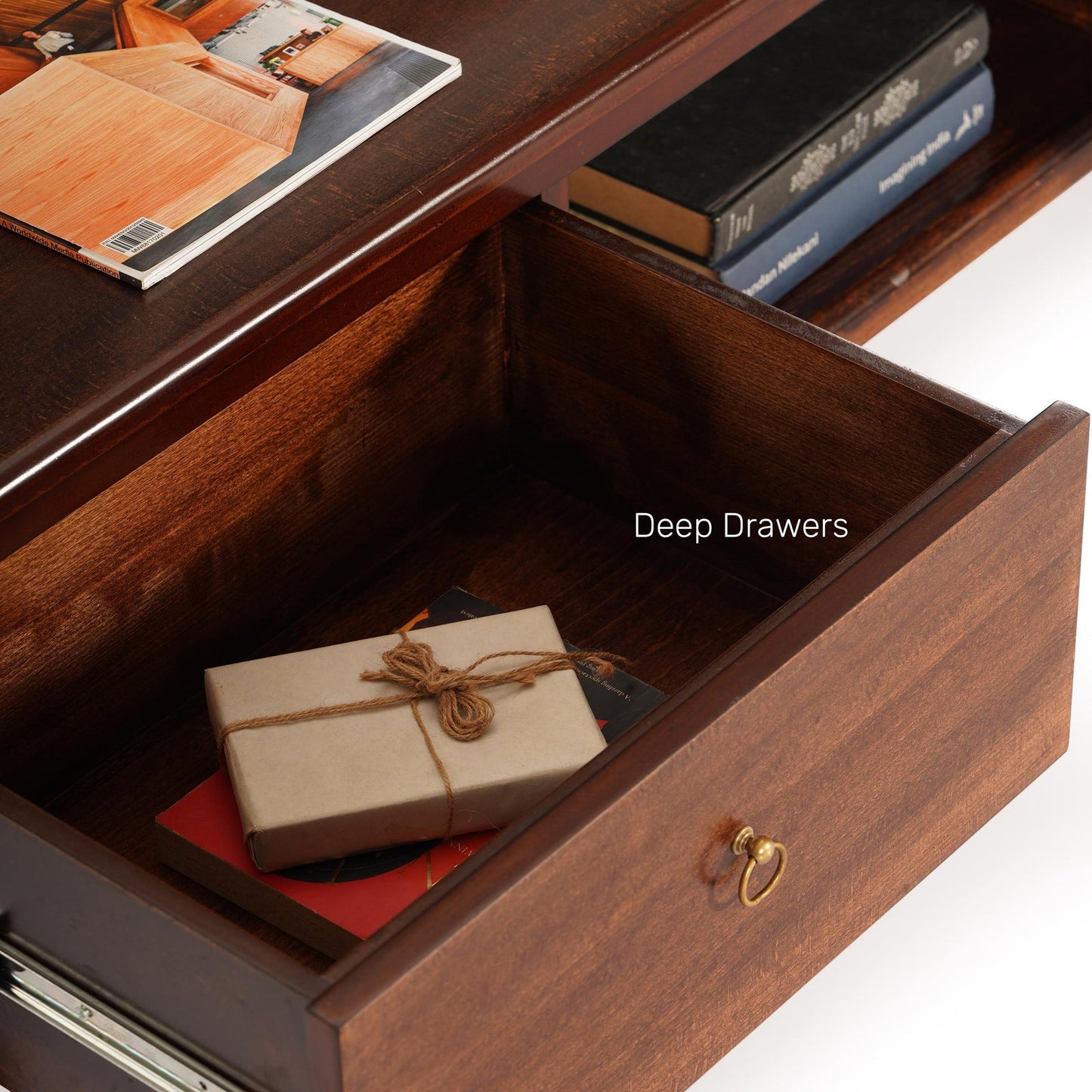 Veneer TV Unit in Walnut Finish