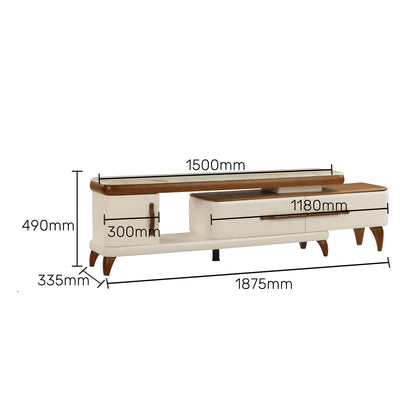 Extendable TV Unit with Marble Finished Top