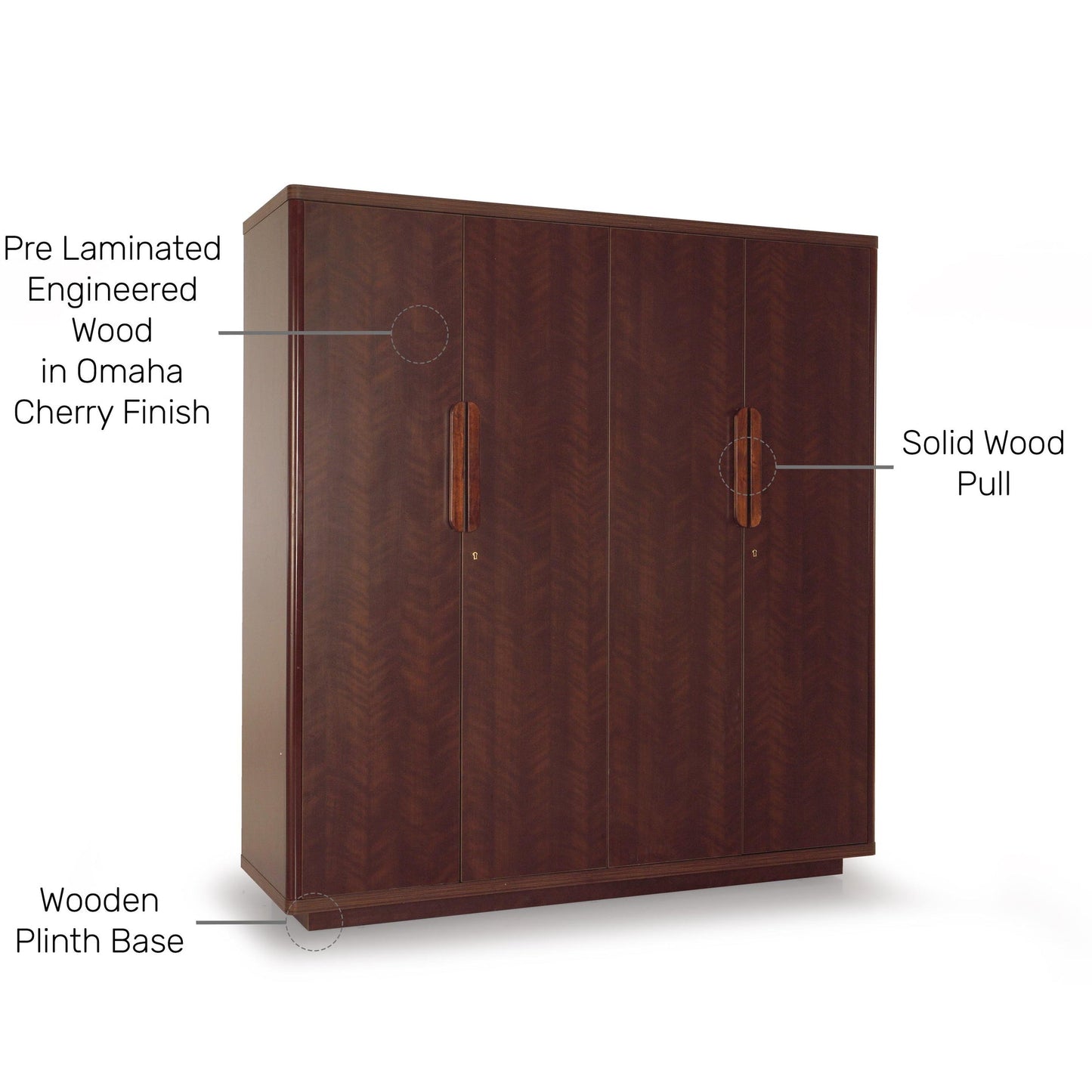 4 Door Wardrobe in Omaha Cherry Finish
