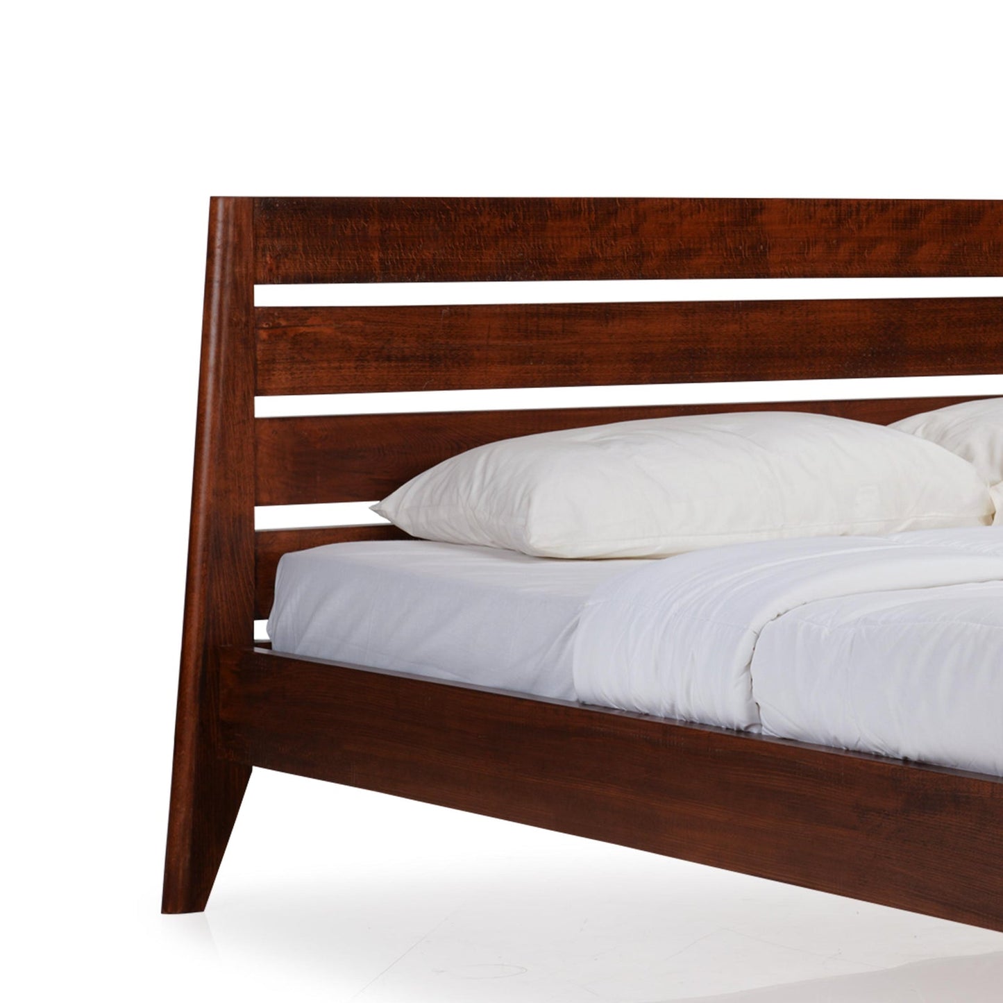 Solid Wood King Size Bed in Dark Oak Finish