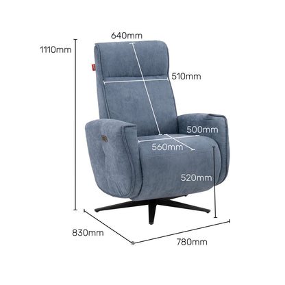 Tweed 1 Seater Power Swivel Recliner