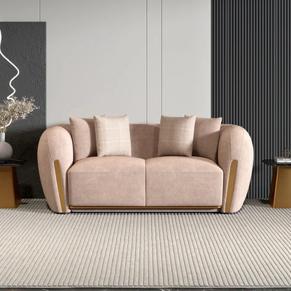 Textured Velvet 2 Seater Sofa in Ashen Beige