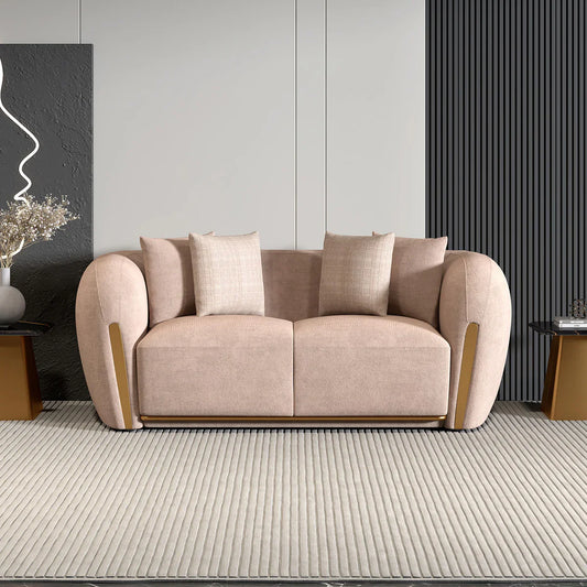 Textured Velvet 2 Seater Sofa in Ashen Beige