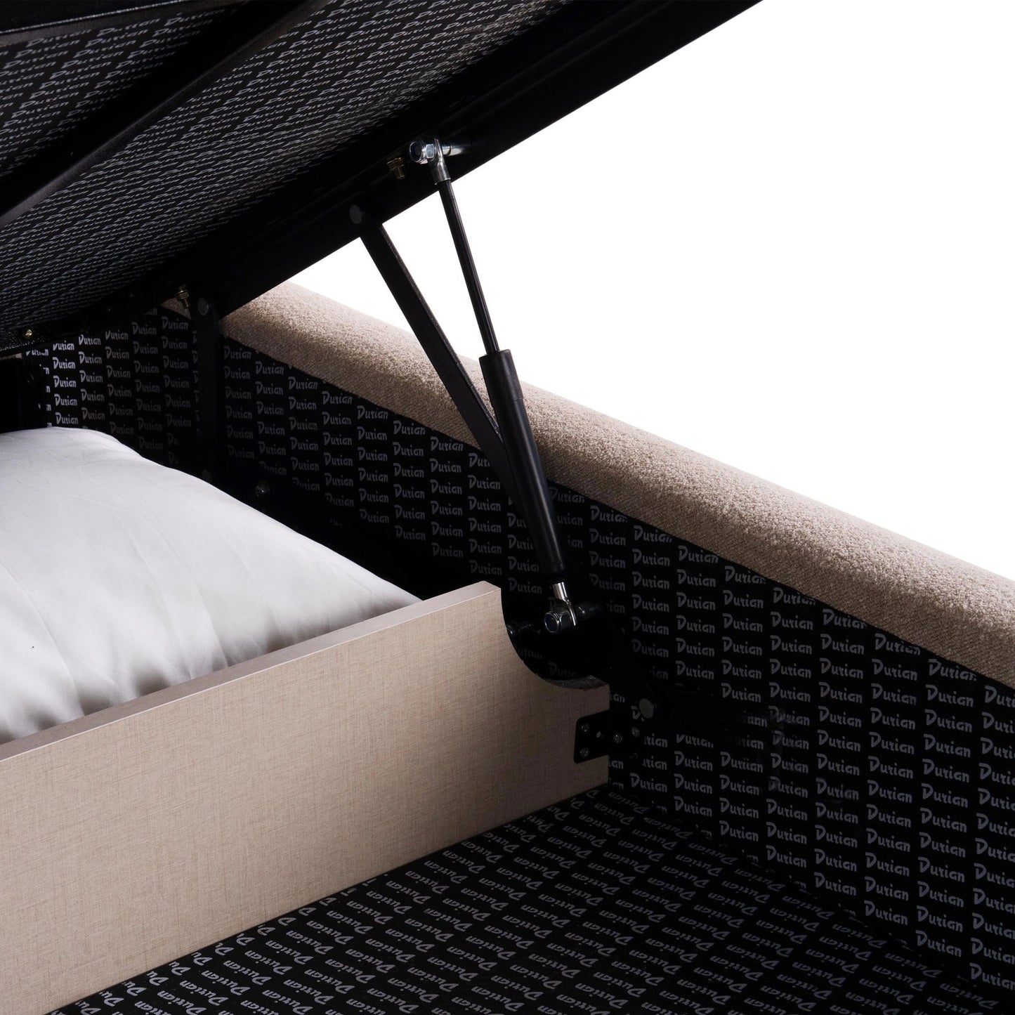 Curved Upholstered Low-Profile Queen Size Bed