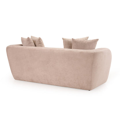 Textured Velvet 2 Seater Sofa in Ashen Beige