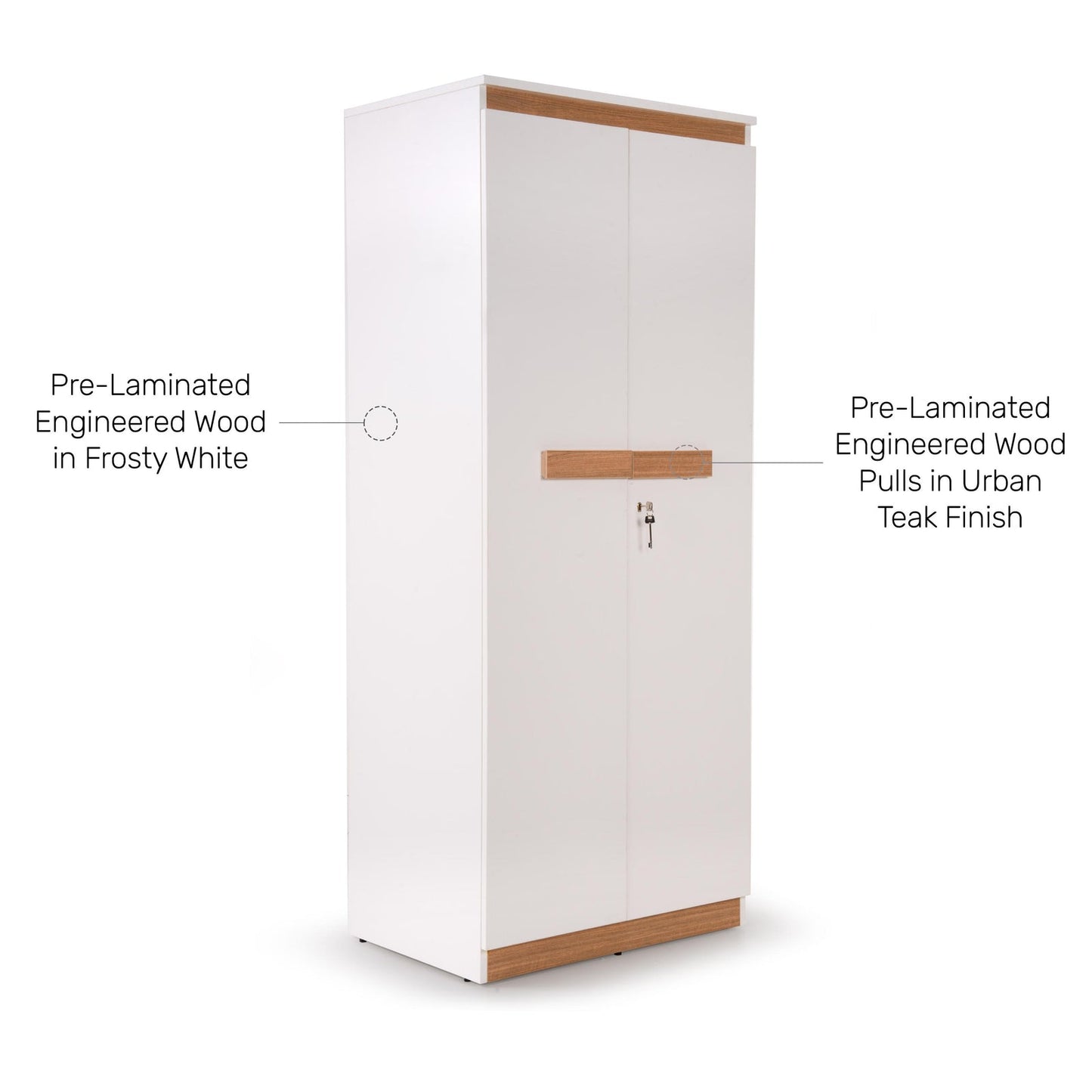 2 Door Wardrobe in Frosty White