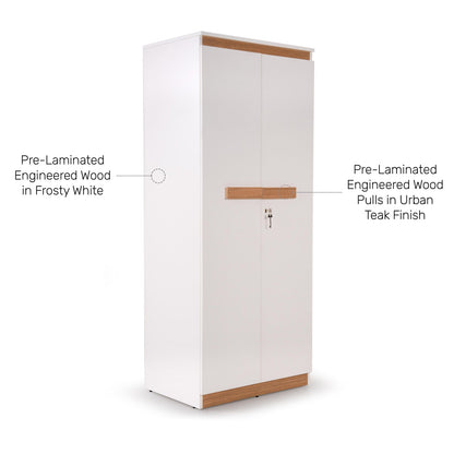 2 Door Wardrobe in Frosty White