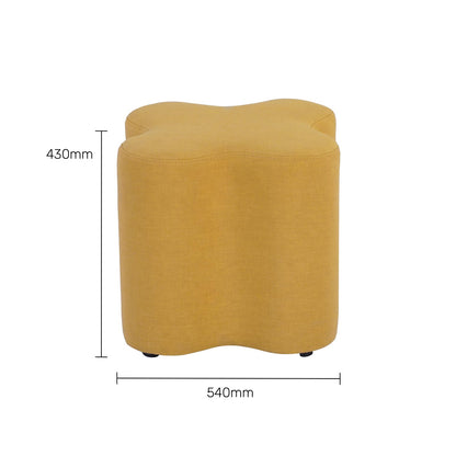 Linen Pouffe in Mustard Yellow