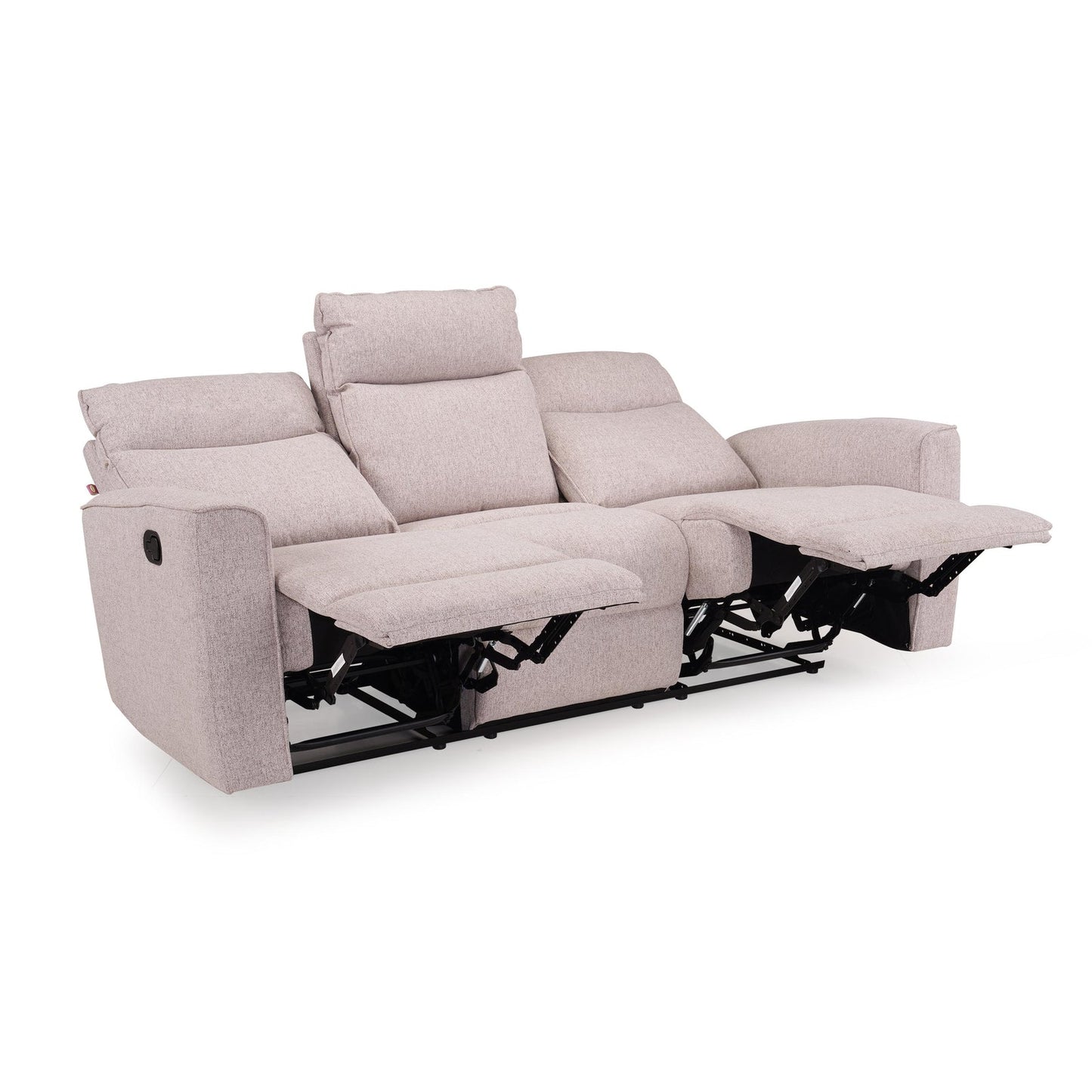 Tweed 3 Seater Reclining Sofa in Beige