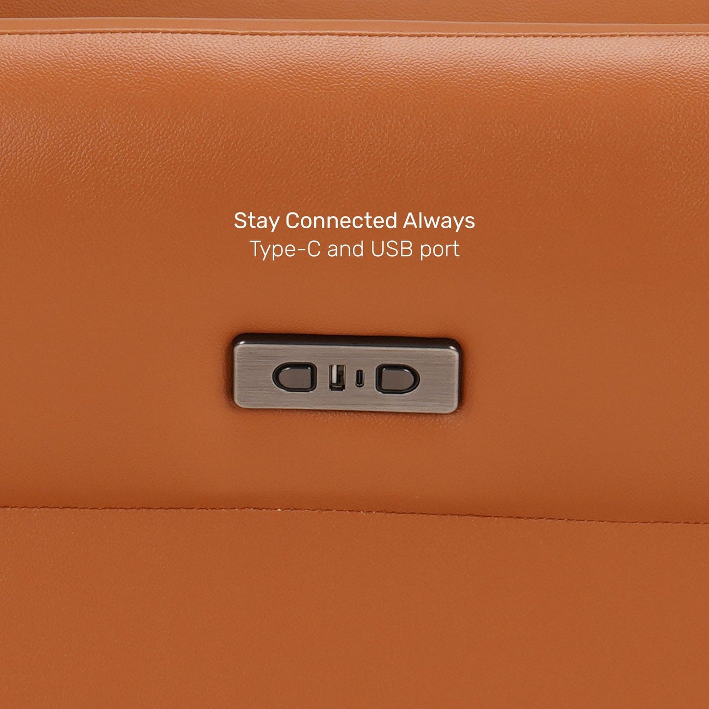 Leather 1 Seater Power Recliner with Charging Ports