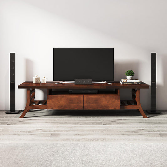 Solid Wood Veneer TV Unit in Dark Oak