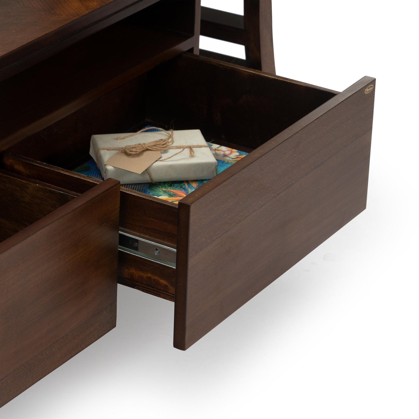 Solid Wood Veneer TV Unit in Dark Oak