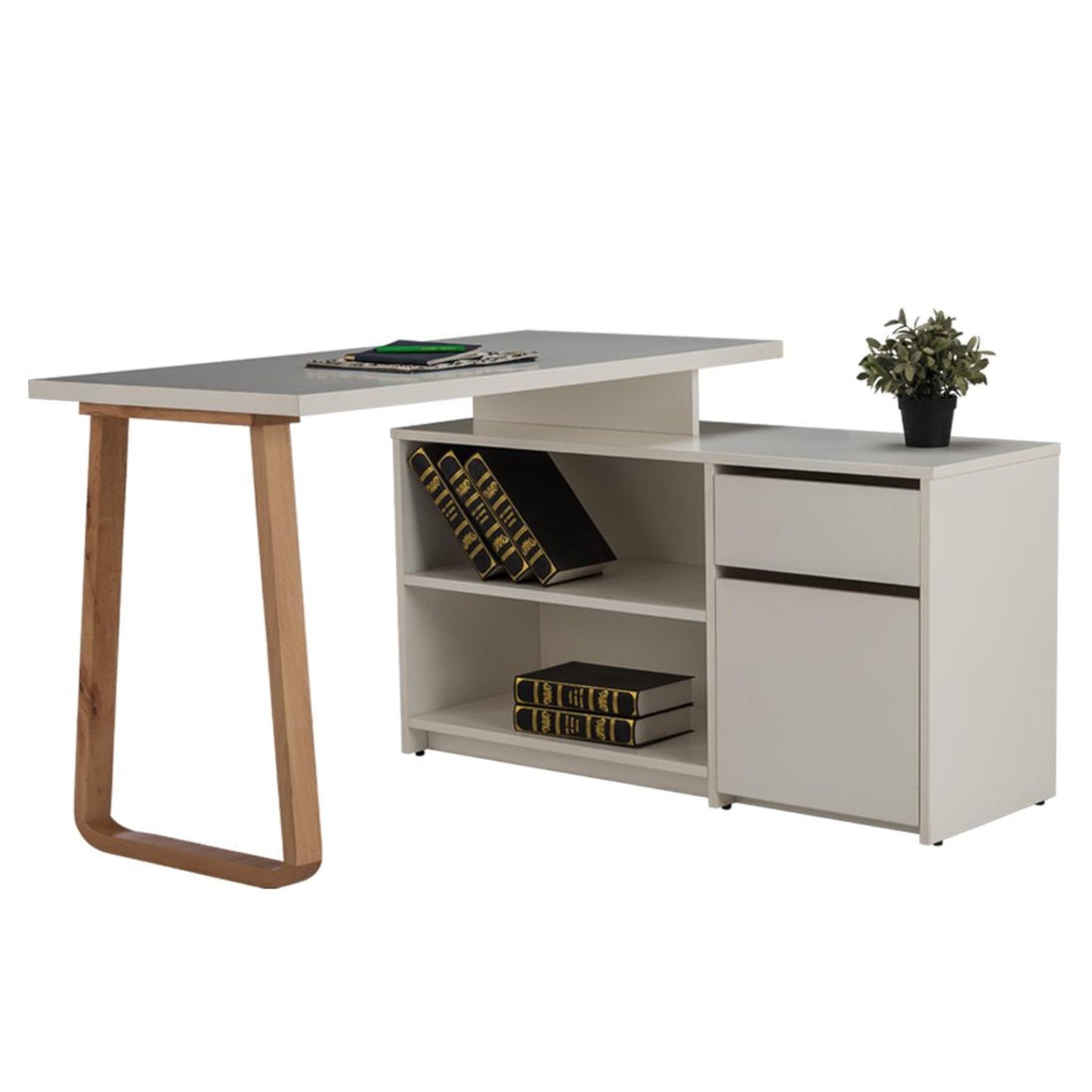 Study Desk in Frosty White Finish