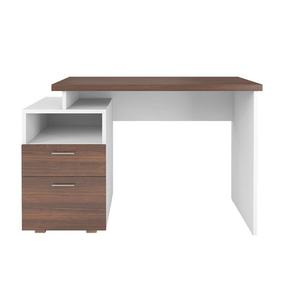 Study Desk in White & Walnut Finish