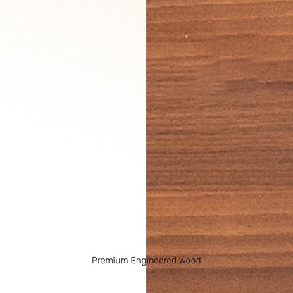Dual Study Desk in White & Walnut Finish