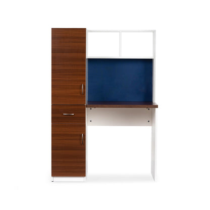 Study Desk in White & Walnut Finish