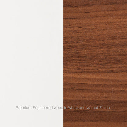 Study Desk in White & Walnut Finish