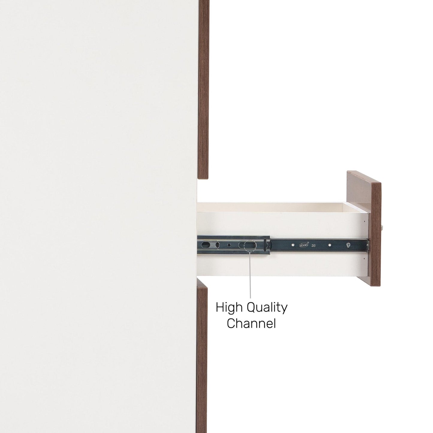 Study Desk in White & Walnut Finish