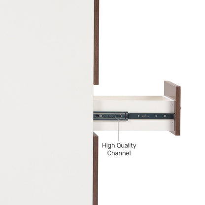 Study Desk in White & Walnut Finish