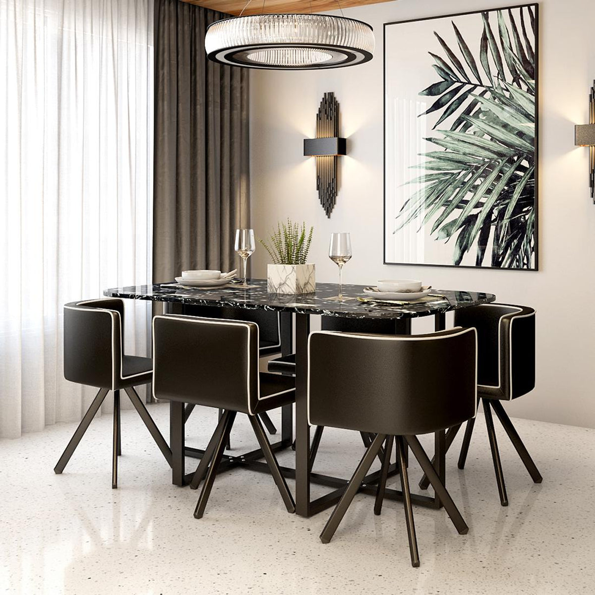 Glass 6 Seater Dining Set