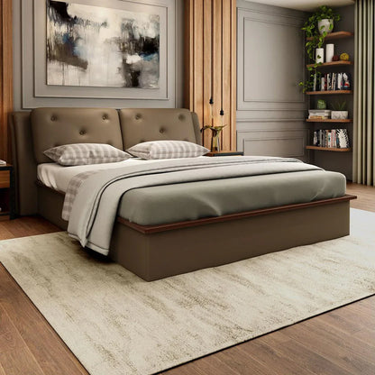 Upholstered Queen Size Bed with Hydraulic Storage