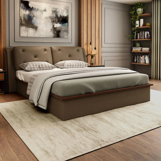 Upholstered Queen Size Bed with Hydraulic Storage