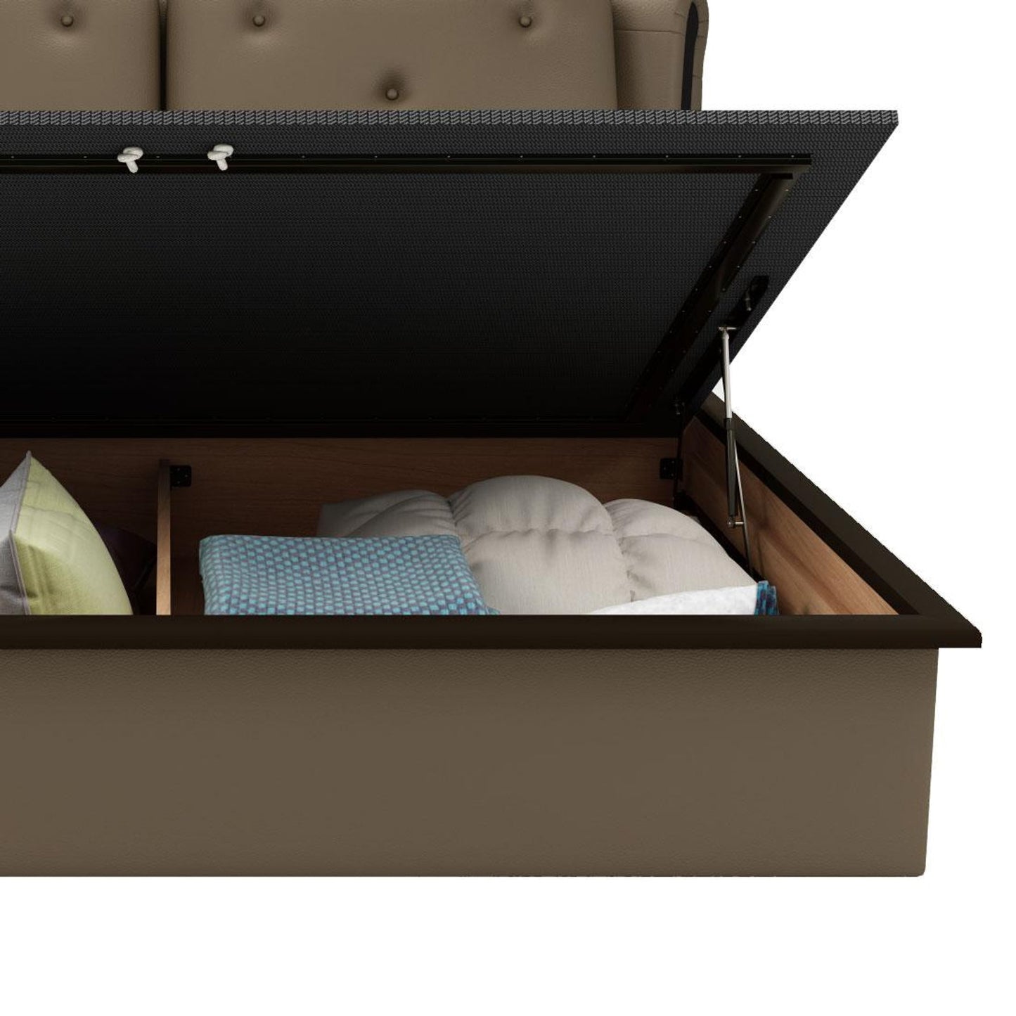 Upholstered Queen Size Bed with Hydraulic Storage