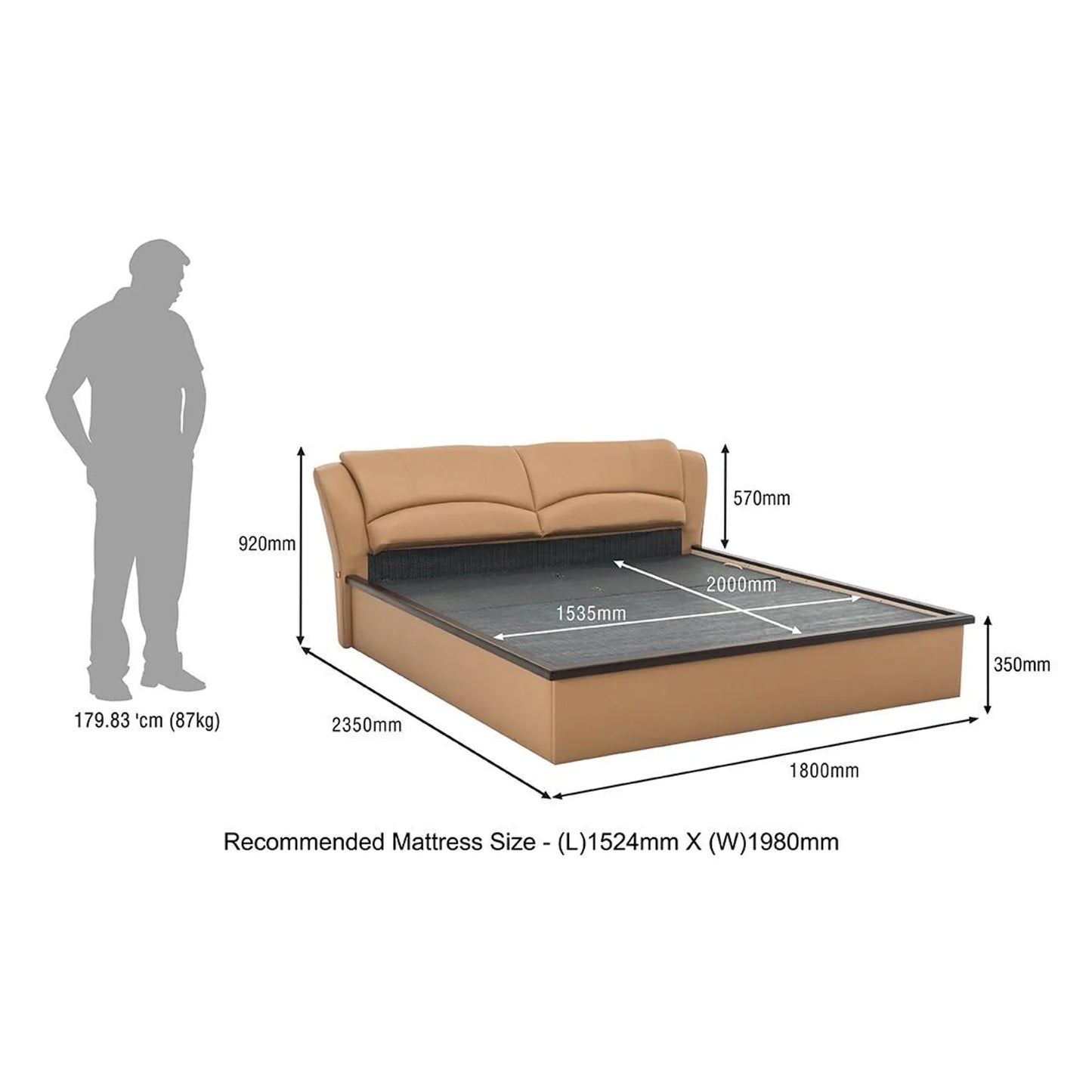 Upholstered Queen Size Bed with Hydraulic Storage