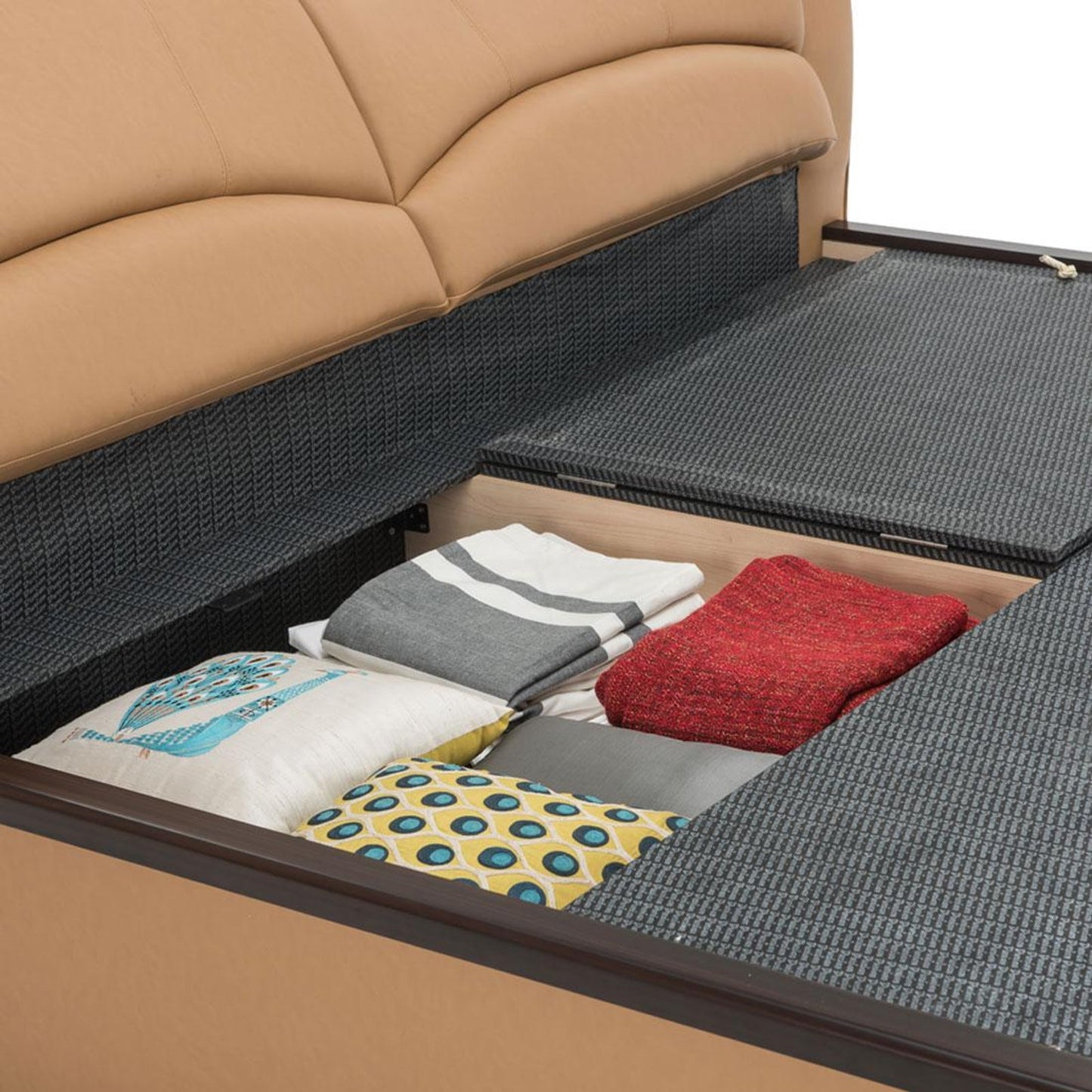 Upholstered Queen Size Bed with Hydraulic Storage