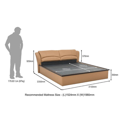 Upholstered King Size Bed with Hydraulic Storage