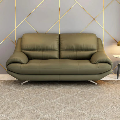 Leatherette 3 Seater Sofa in Olive Green