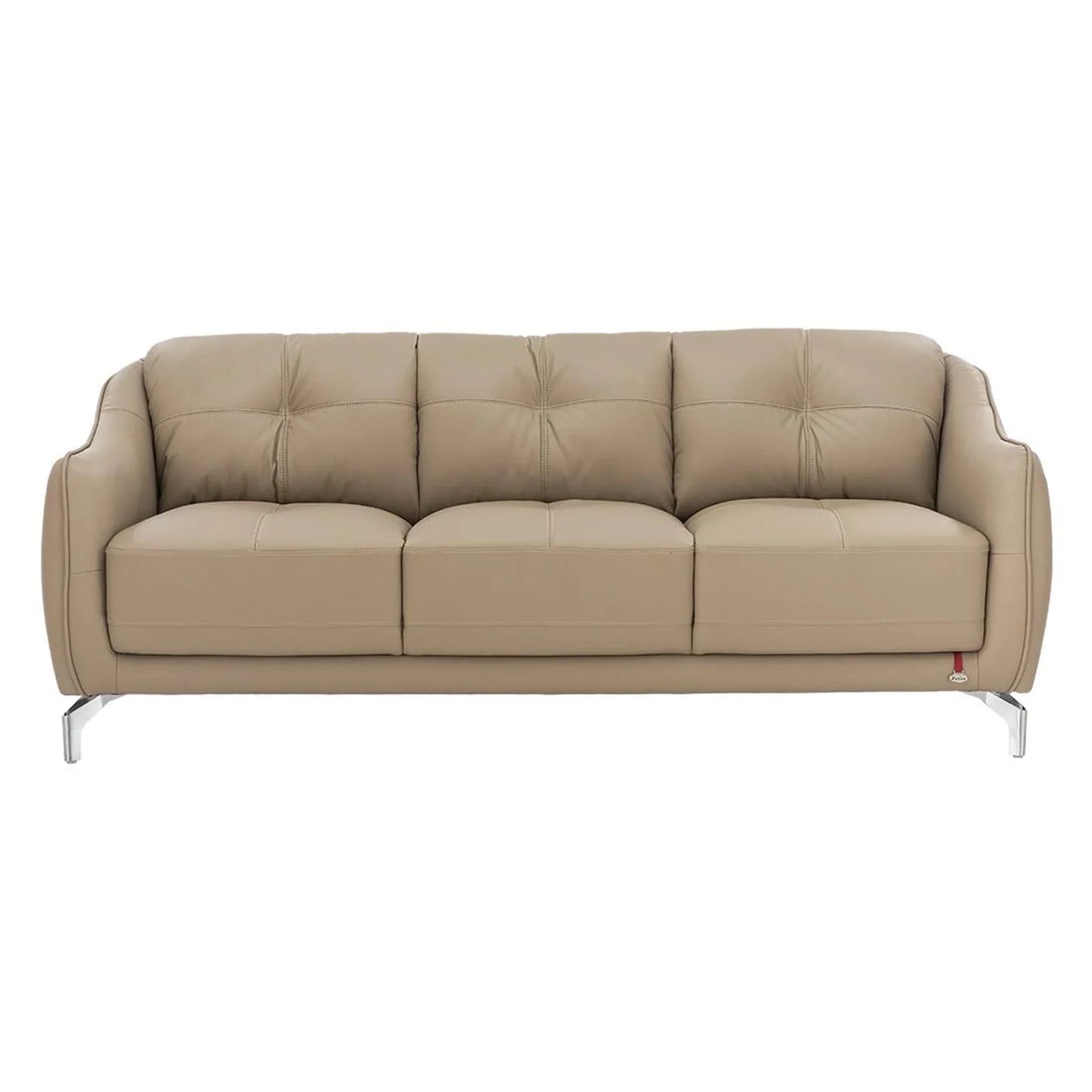 Leather 3 Seater Sofa in Mushroom Brown