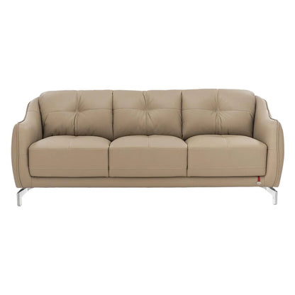 Leather 3 Seater Sofa in Mushroom Brown
