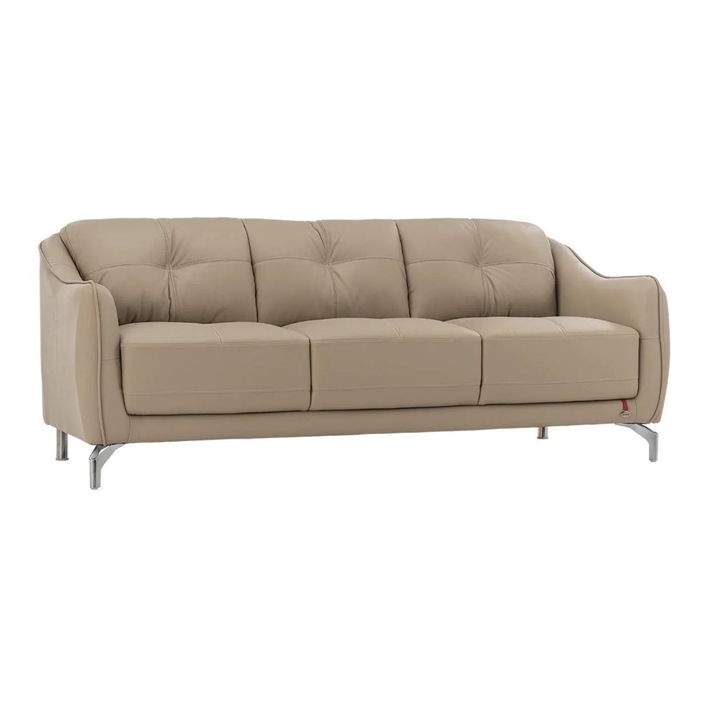 Leather 3 Seater Sofa in Mushroom Brown